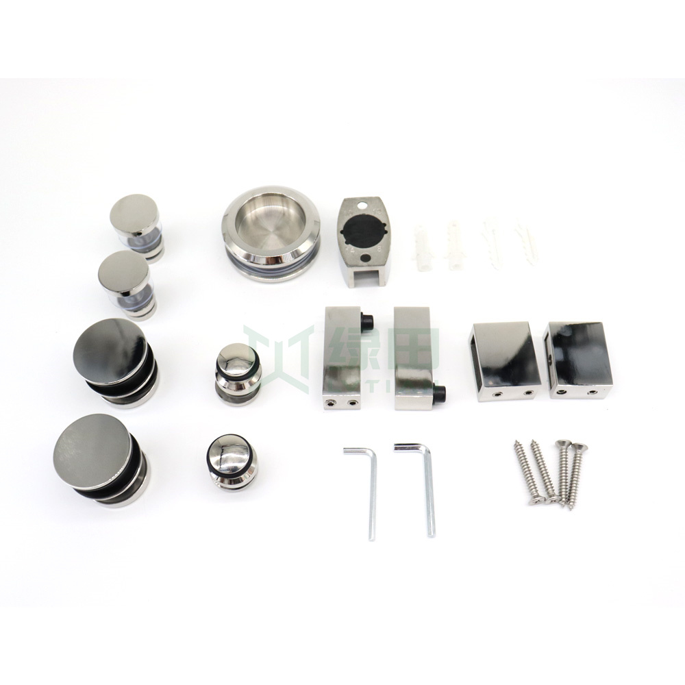 304 Stainless Steel Hardware 4 Wheels Rollers Sliding Shower Door Assembly Kit - 图片 2